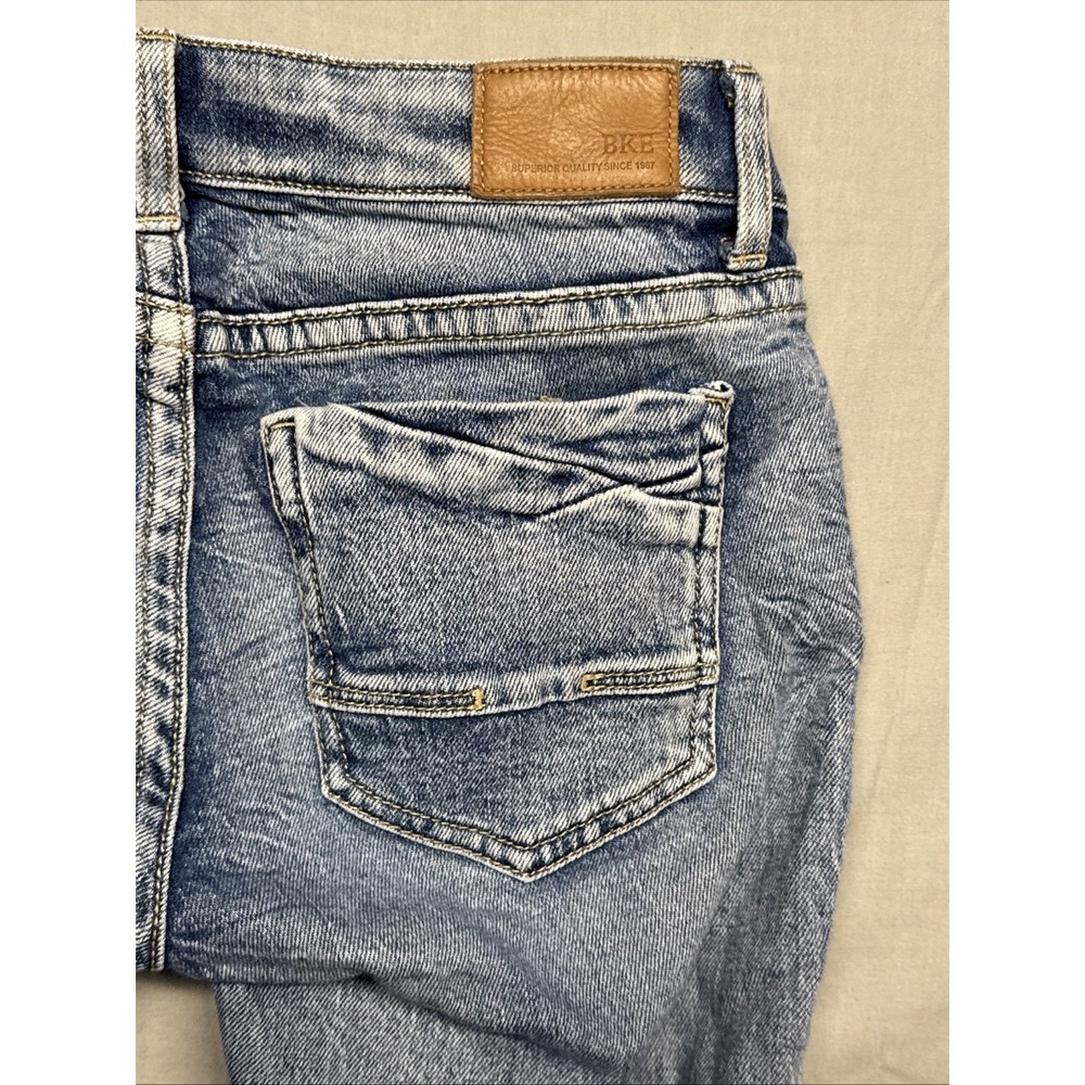 BKE Stella Bootcut Stretch Jeans 26x31 1/2 Low Rise Distressed Slim Fit - Picture 12 of 15